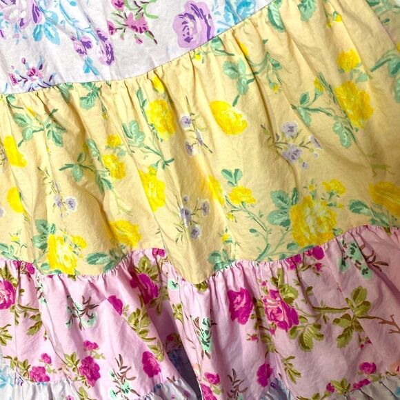 LOVE SHACK FANCY Jeanne Floral Tiered Tie Shoulder Dress - Picture 2 of 10